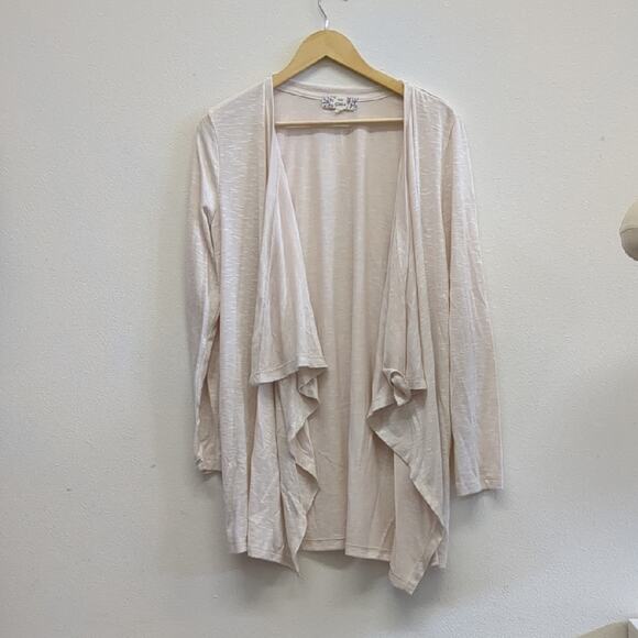 Pink Republic Beige Open-Front Cardigan with Waterfall Style size XL - Picture 2 of 5